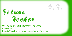 vilmos hecker business card